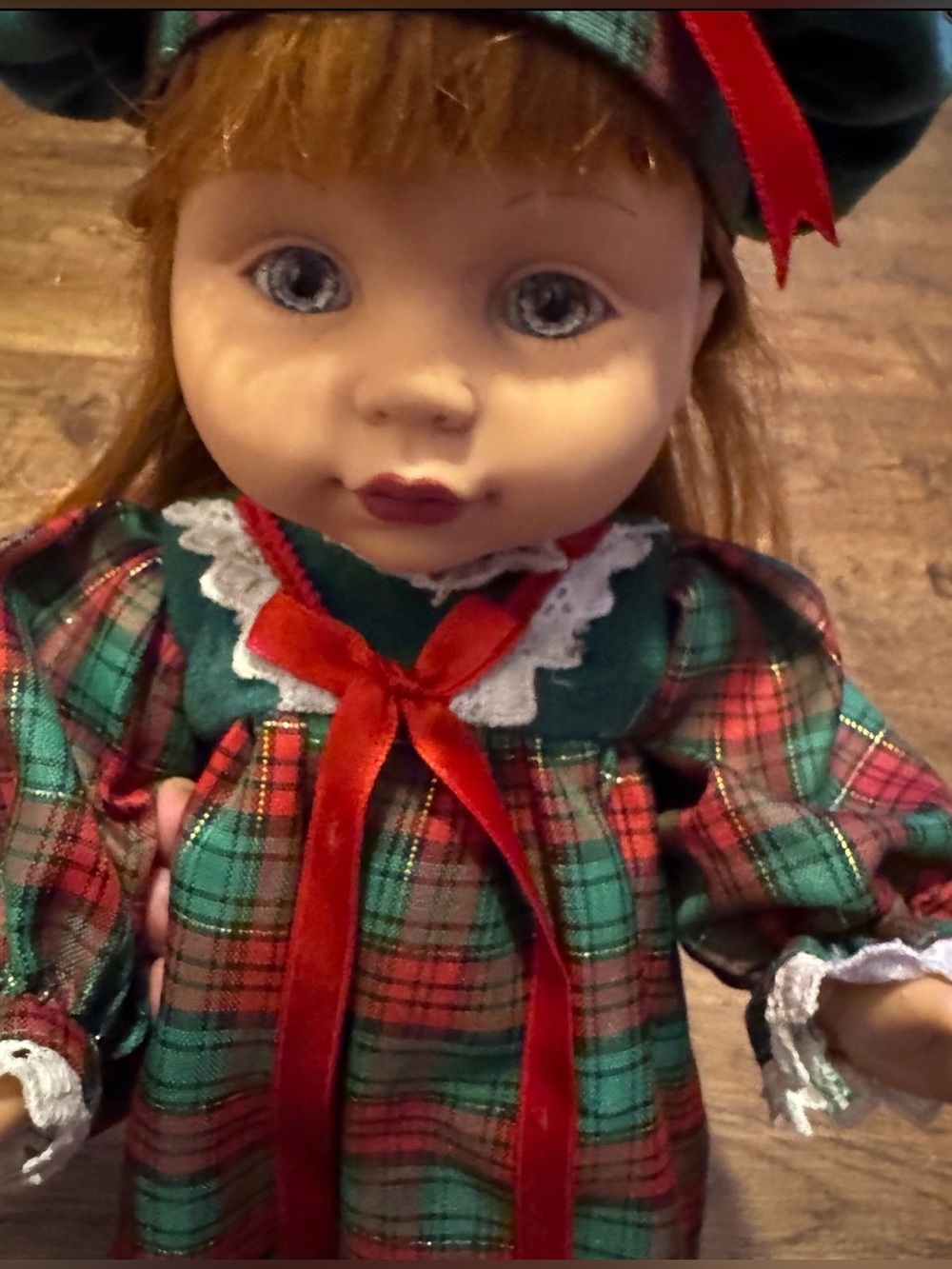Vintage Playmates Baby So Beautiful Christmas Doll red hair, blue eyes gorgeous!